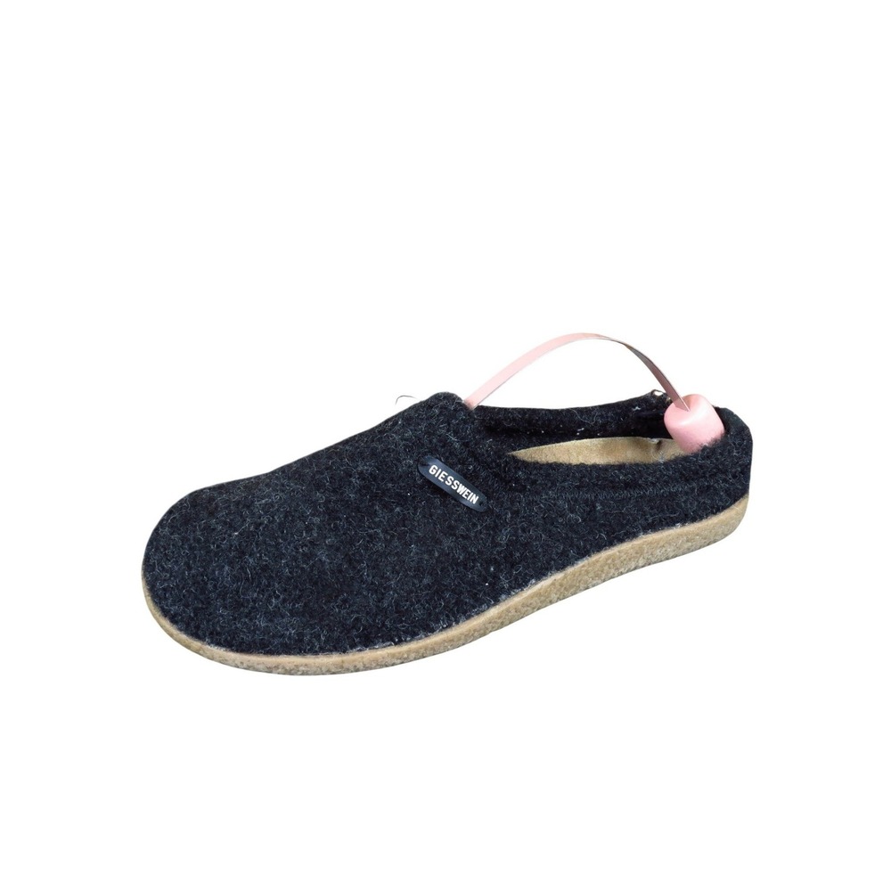 Giesswein Vent Women Slipper 39 Indoor Lounging Black Wool Felt Slip On